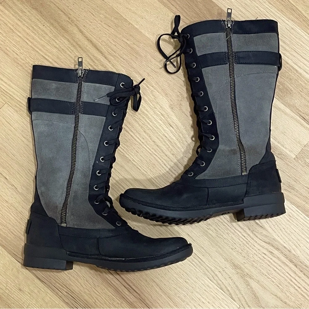 UGG BRYSTL BLACK 11”TALL BOOTS WATERPROOF Size 6